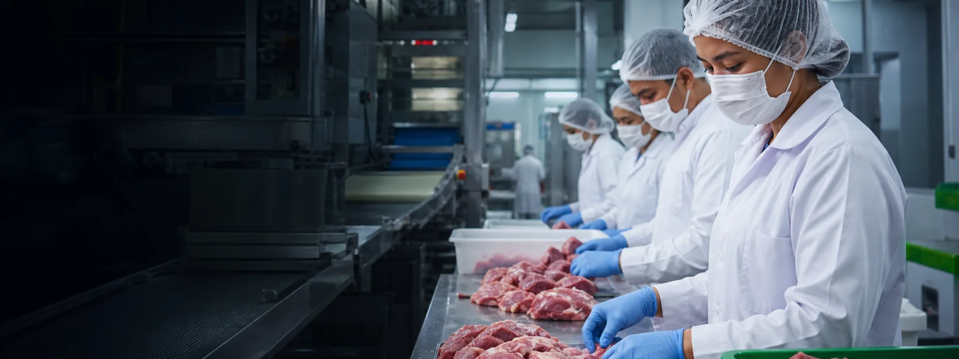 Tim produksi pangan bekerja di fasilitas modern